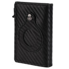 Card Wallet Soft Leather Large Capacity Lose Proof Multifunctional Men Wallet Gift Carbon Fiber Black