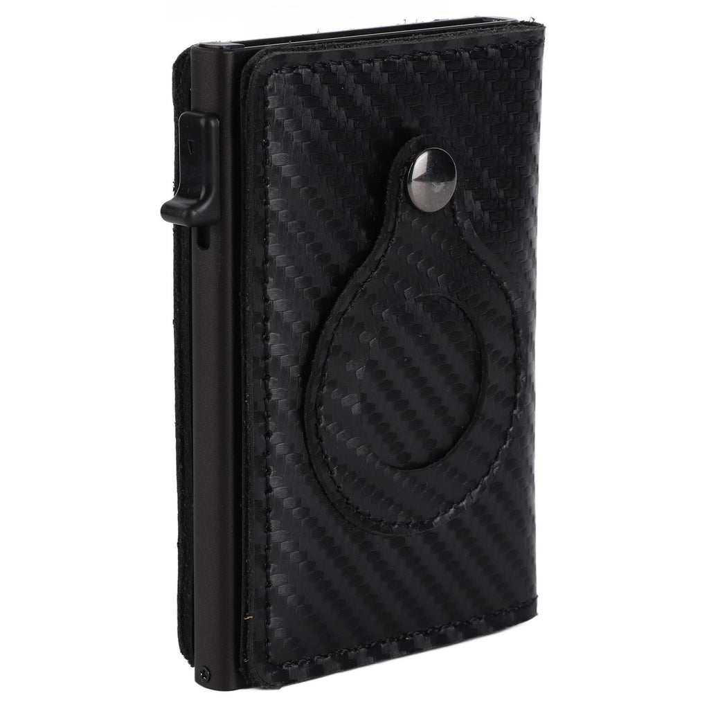 Card Wallet Soft Leather Large Capacity Lose Proof Multifunctional Men Wallet Gift Carbon Fiber Black