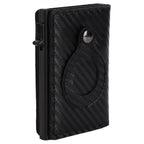 Card Wallet Soft Leather Large Capacity Lose Proof Multifunctional Men Wallet Gift Carbon Fiber Black