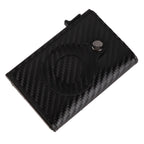 Card Wallet Soft Leather Large Capacity Lose Proof Multifunctional Men Wallet Gift Carbon Fiber Black