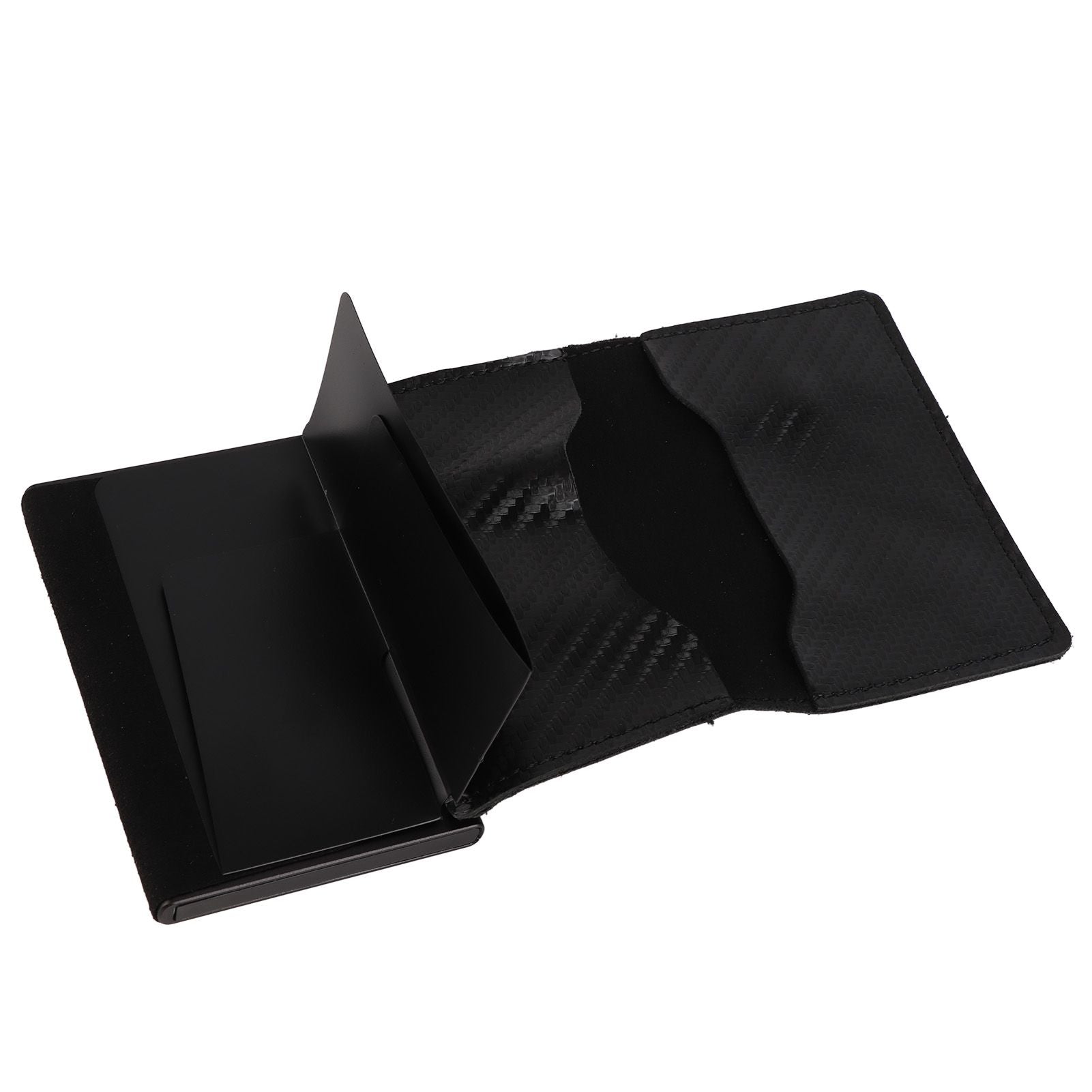 Card Wallet Soft Leather Large Capacity Lose Proof Multifunctional Men Wallet Gift Carbon Fiber Black