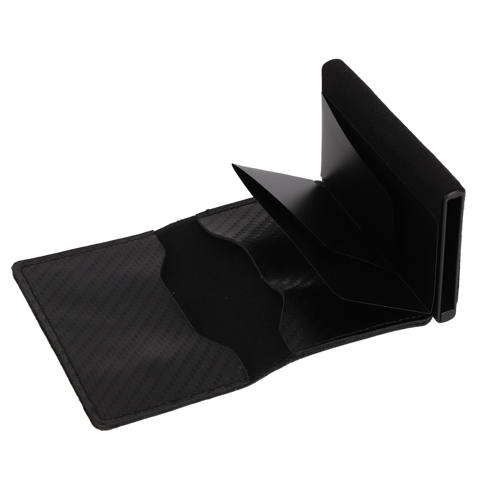 Card Wallet Soft Leather Large Capacity Lose Proof Multifunctional Men Wallet Gift Carbon Fiber Black