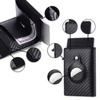 Card Wallet Soft Leather Large Capacity Lose Proof Multifunctional Men Wallet Gift Carbon Fiber Black