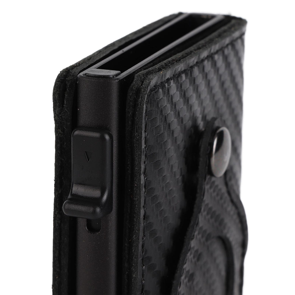 Card Wallet Soft Leather Large Capacity Lose Proof Multifunctional Men Wallet Gift Carbon Fiber Black