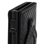 Card Wallet Soft Leather Large Capacity Lose Proof Multifunctional Men Wallet Gift Carbon Fiber Black