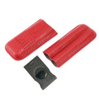 2 Finger Cigar Case Cigar Sleeve Portable Travel Cigar Holder Moisturizing Function With Cutter Red