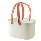 Portable Shower Basket with Ventilation Holes Large Capacity Plastic Portable Storage Basket with Handles for Bathroom White