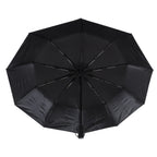 Automatic Umbrella Windproof Comfortable Grip Portable Folding Umbrella for Rain and Sun Black