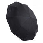 Automatic Umbrella Windproof Comfortable Grip Portable Folding Umbrella for Rain and Sun Black