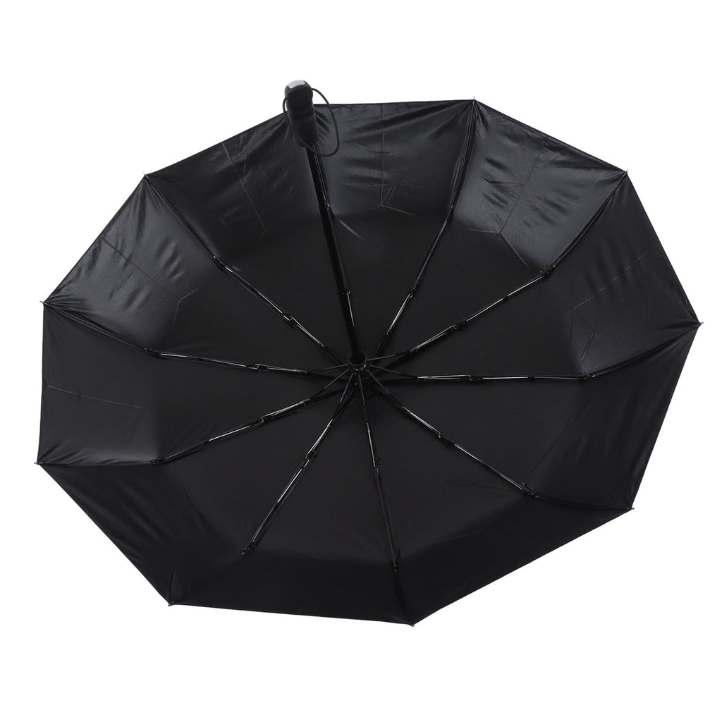 Automatic Umbrella Windproof Comfortable Grip Portable Folding Umbrella for Rain and Sun Black