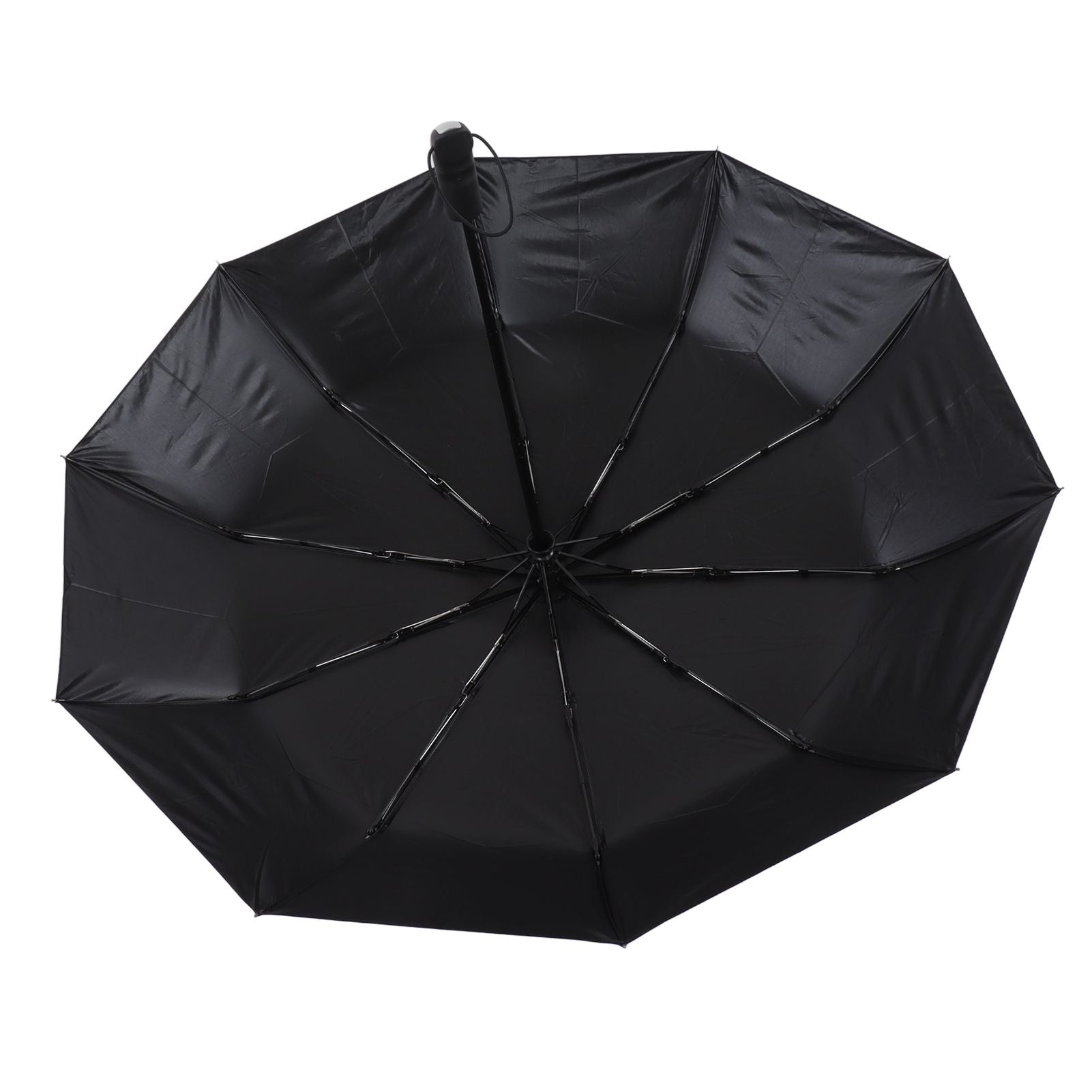 Automatic Umbrella Windproof Comfortable Grip Portable Folding Umbrella for Rain and Sun Black