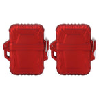 2PCS Torch Lighter Case IP56 Waterproof Safe Portable Torch Lighter Cover for Outdoor Camping Travel Red