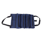 Roll Up Tool Bag 5 Zipper Pockets Portable Oxford Cloth Electricians Tool Bag for Carpenter Plumber Blue