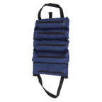 Roll Up Tool Bag 5 Zipper Pockets Portable Oxford Cloth Electricians Tool Bag for Carpenter Plumber Blue