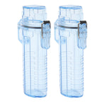 2Pcs Lighter Case Waterproof Lighter Storage Container Plastic for Outdoor Camping Hiking Transparent Blue