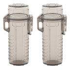 2Pcs Lighter Case Waterproof Lighter Storage Container Plastic for Outdoor Camping Hiking Transparent Black