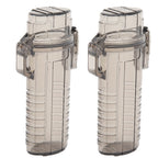 2Pcs Lighter Case Waterproof Lighter Storage Container Plastic for Outdoor Camping Hiking Transparent Black