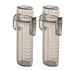 2Pcs Lighter Case Waterproof Lighter Storage Container Plastic for Outdoor Camping Hiking Transparent Black