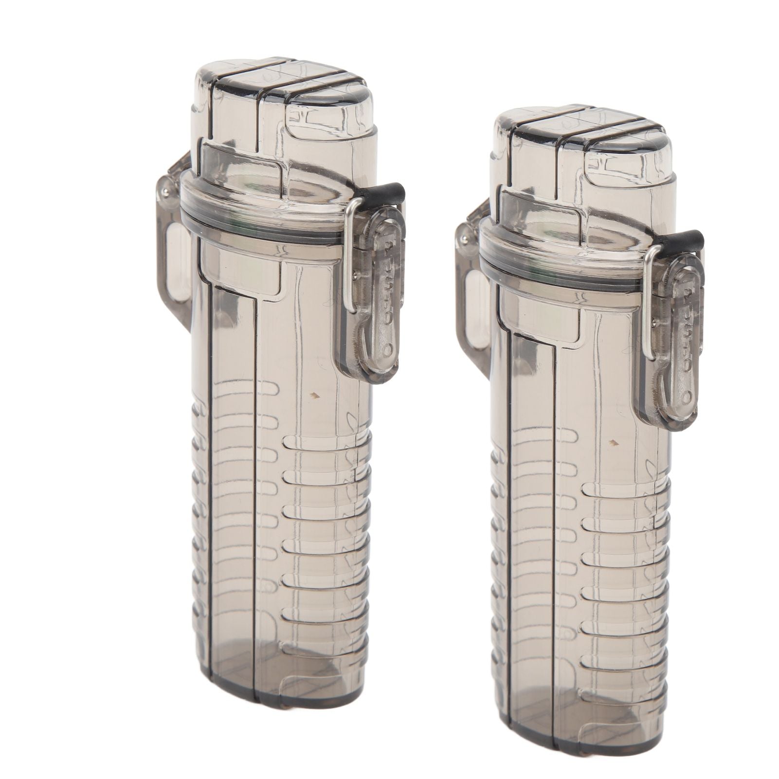 2Pcs Lighter Case Waterproof Lighter Storage Container Plastic for Outdoor Camping Hiking Transparent Black