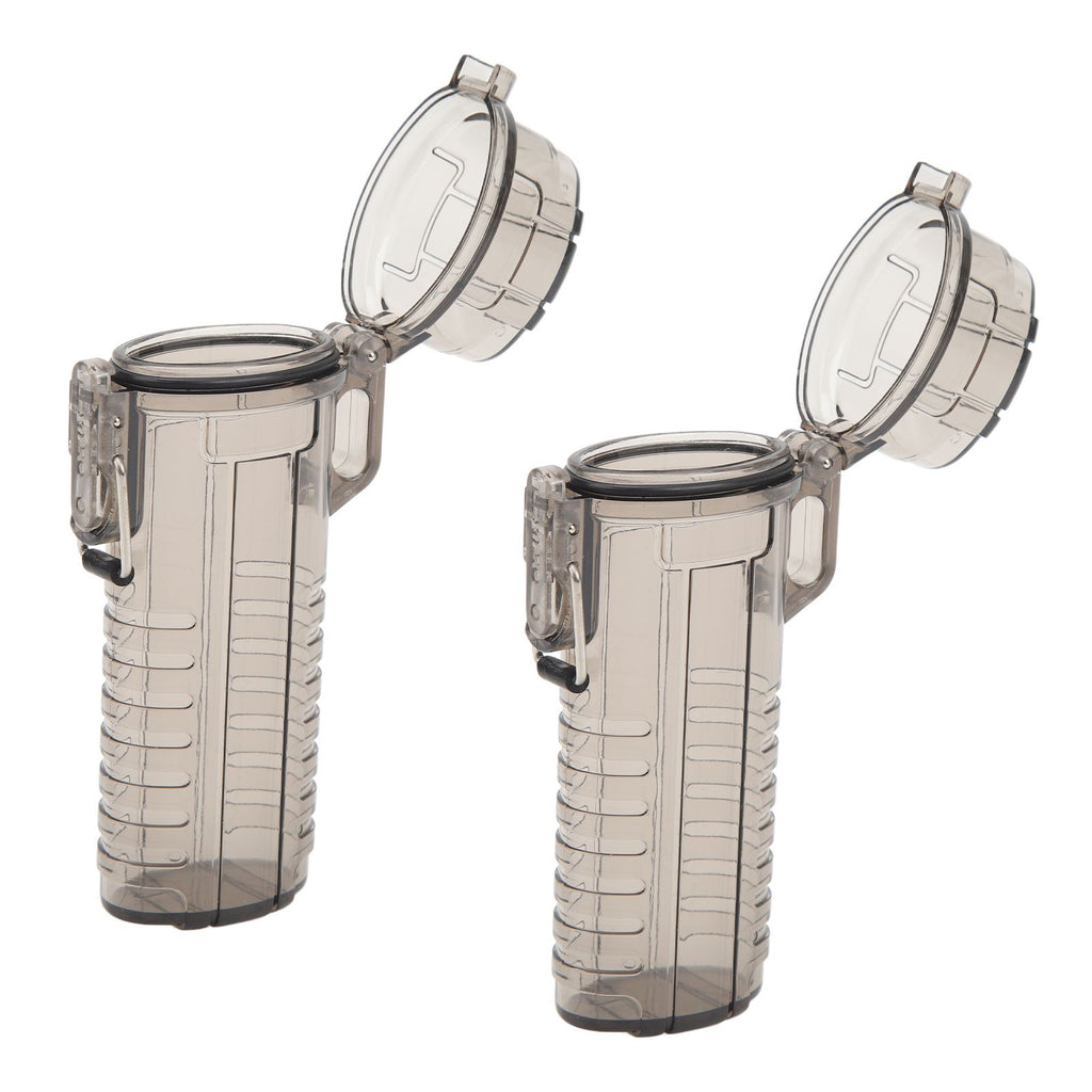 2Pcs Lighter Case Waterproof Lighter Storage Container Plastic for Outdoor Camping Hiking Transparent Black