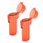 2Pcs Lighter Case Waterproof Lighter Storage Container Plastic for Outdoor Camping Hiking Transparent Red