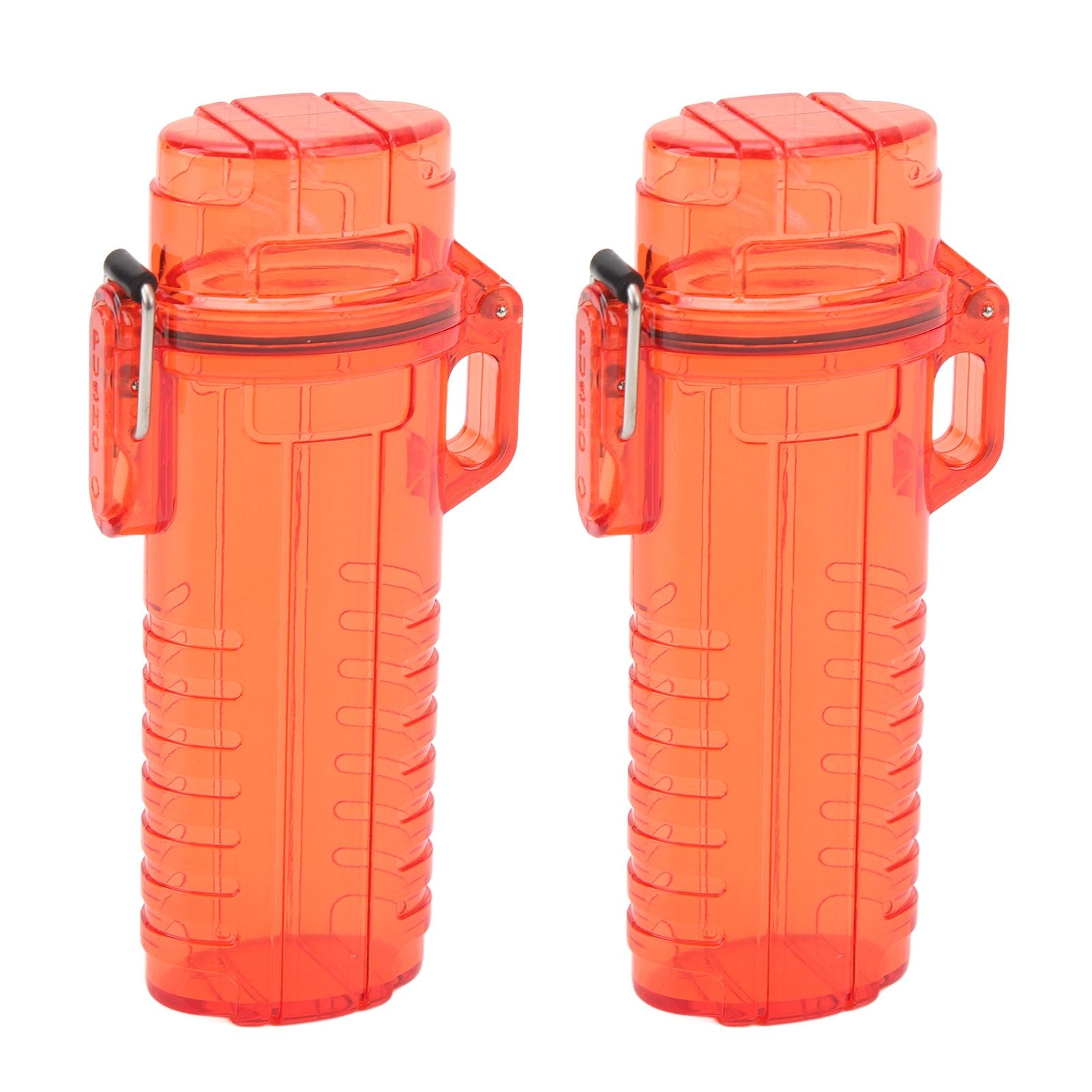 2Pcs Lighter Case Waterproof Lighter Storage Container Plastic for Outdoor Camping Hiking Transparent Red