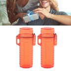 2Pcs Lighter Case Waterproof Lighter Storage Container Plastic for Outdoor Camping Hiking Transparent Red