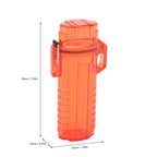 2Pcs Lighter Case Waterproof Lighter Storage Container Plastic for Outdoor Camping Hiking Transparent Red