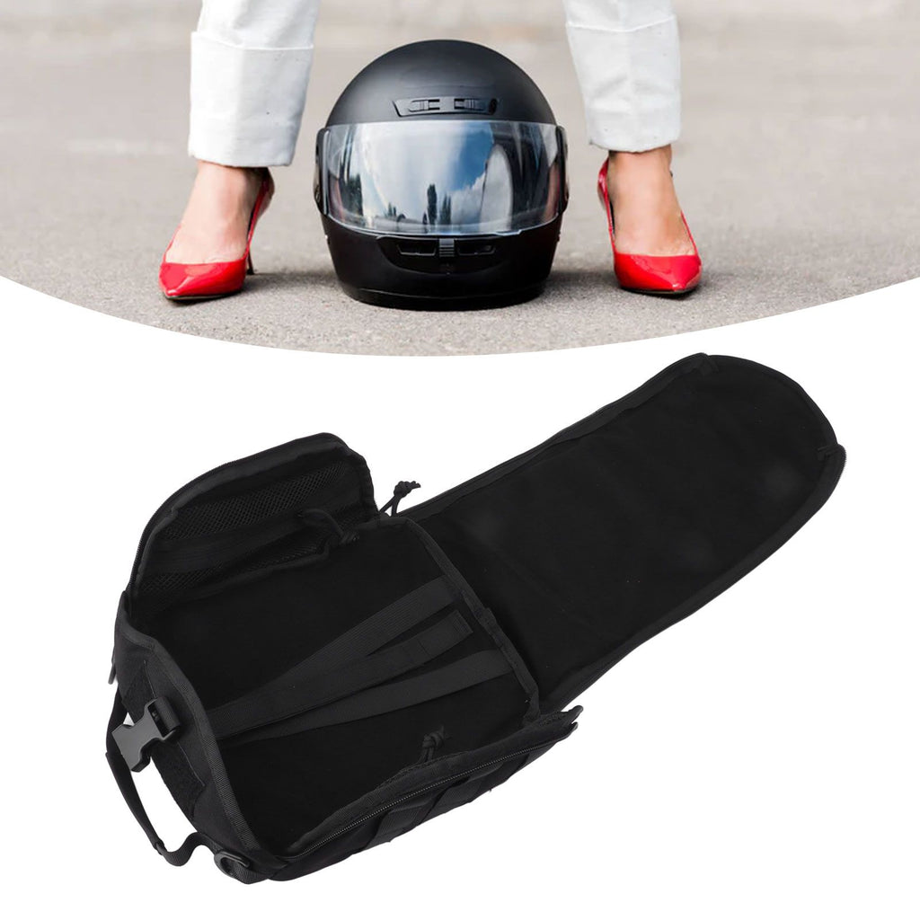 Outdoor Helmet Bag Nylon Waterproof Motorcycle Bike Bicycle Helmet Bag for Camping Hiking Black