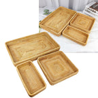 Rattan Tray Tabletop Organization Hand Woven Snack Storage Basket Multifunctional Serving Tray 3 Pcs Set