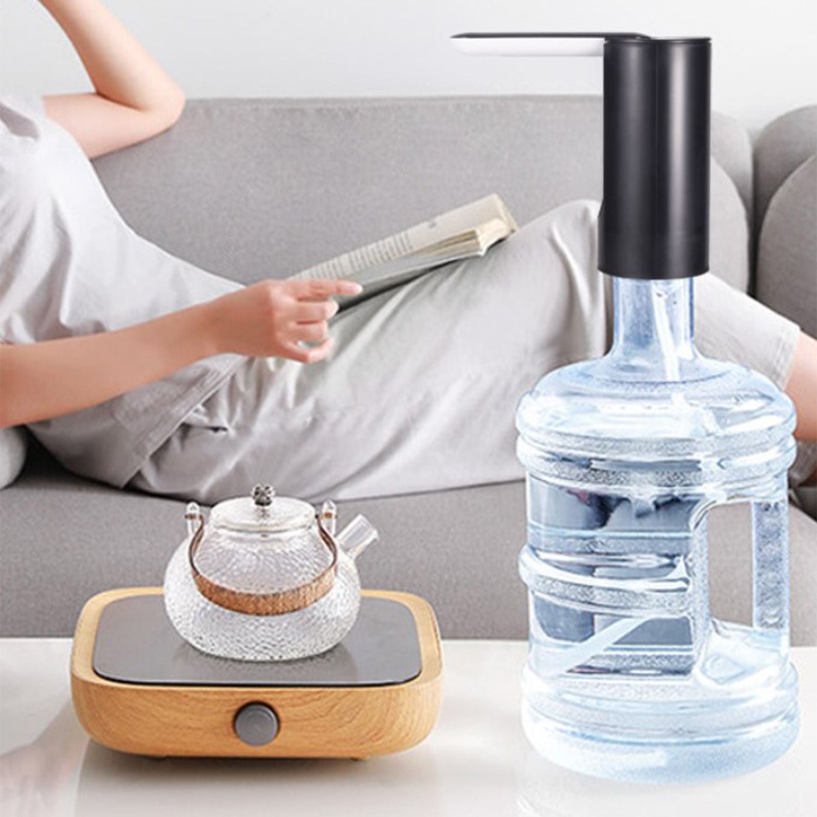 Water Bottle Dispenser Foldable USB Rechargeable Automatic Portable Electric Water Dispenser Pump Black 4W