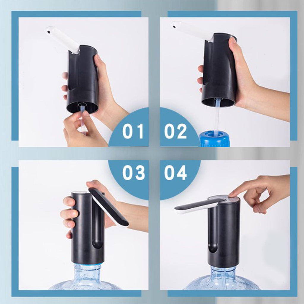 Water Bottle Dispenser Foldable USB Rechargeable Automatic Portable Electric Water Dispenser Pump Black 4W