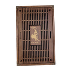 Water Storage Tea Tray with Drainage Tool Hose Non Fading Water Drainage Tea Serving Tray for Home Type A Light Black