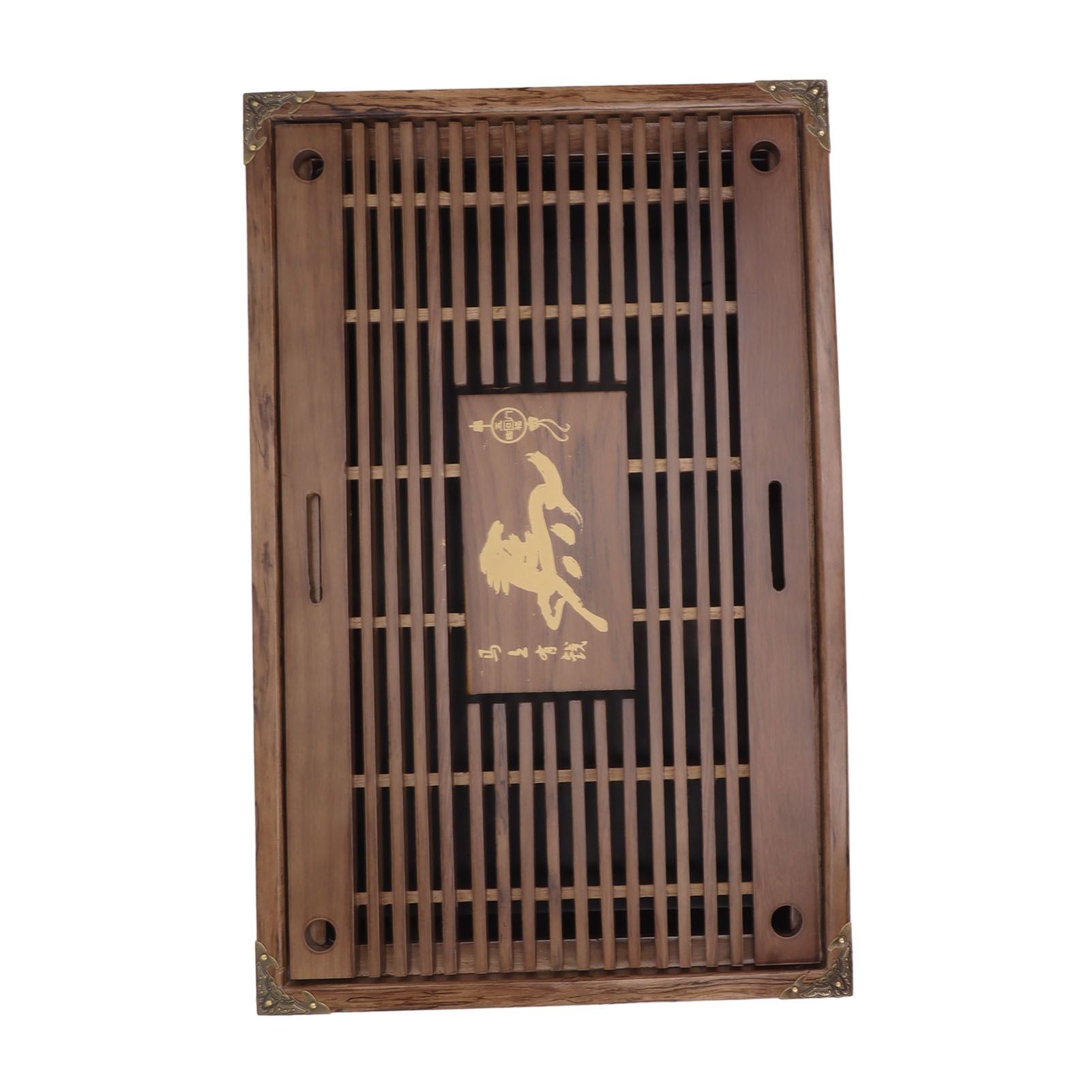 Water Storage Tea Tray with Drainage Tool Hose Non Fading Water Drainage Tea Serving Tray for Home Type A Light Black
