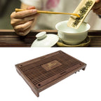 Water Storage Tea Tray with Drainage Tool Hose Non Fading Water Drainage Tea Serving Tray for Home Type A Light Black