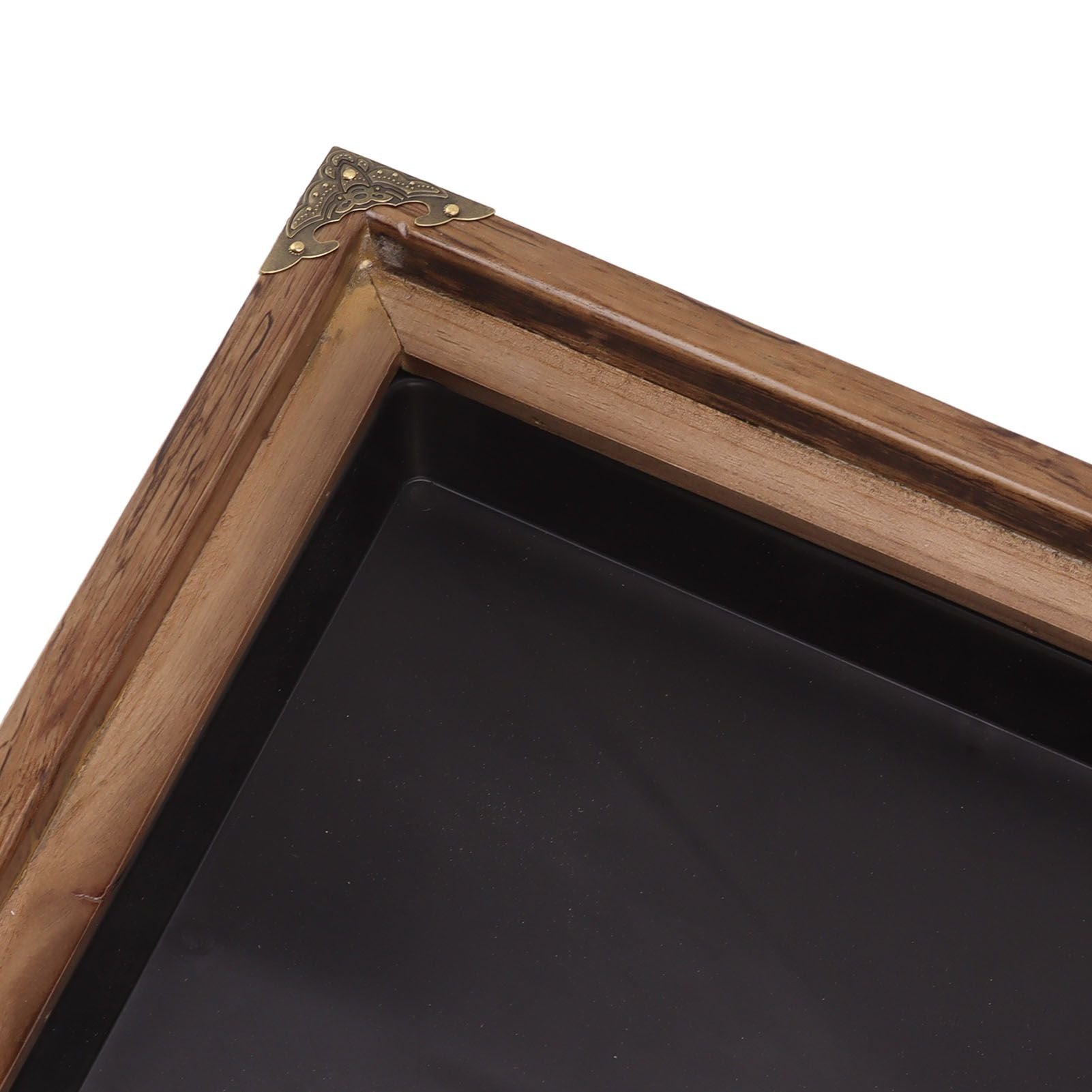 Water Storage Tea Tray with Drainage Tool Hose Non Fading Water Drainage Tea Serving Tray for Home Type A Light Black