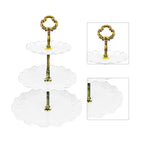Nordic Style 3 Layer Fruit Plate Tray Plastic 3 Tier Cake Stand Holiday Party Dessert Tray White