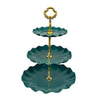 Nordic Style 3 Layer Fruit Plate Tray Plastic 3 Tier Cake Stand Holiday Party Dessert Tray Dark Green