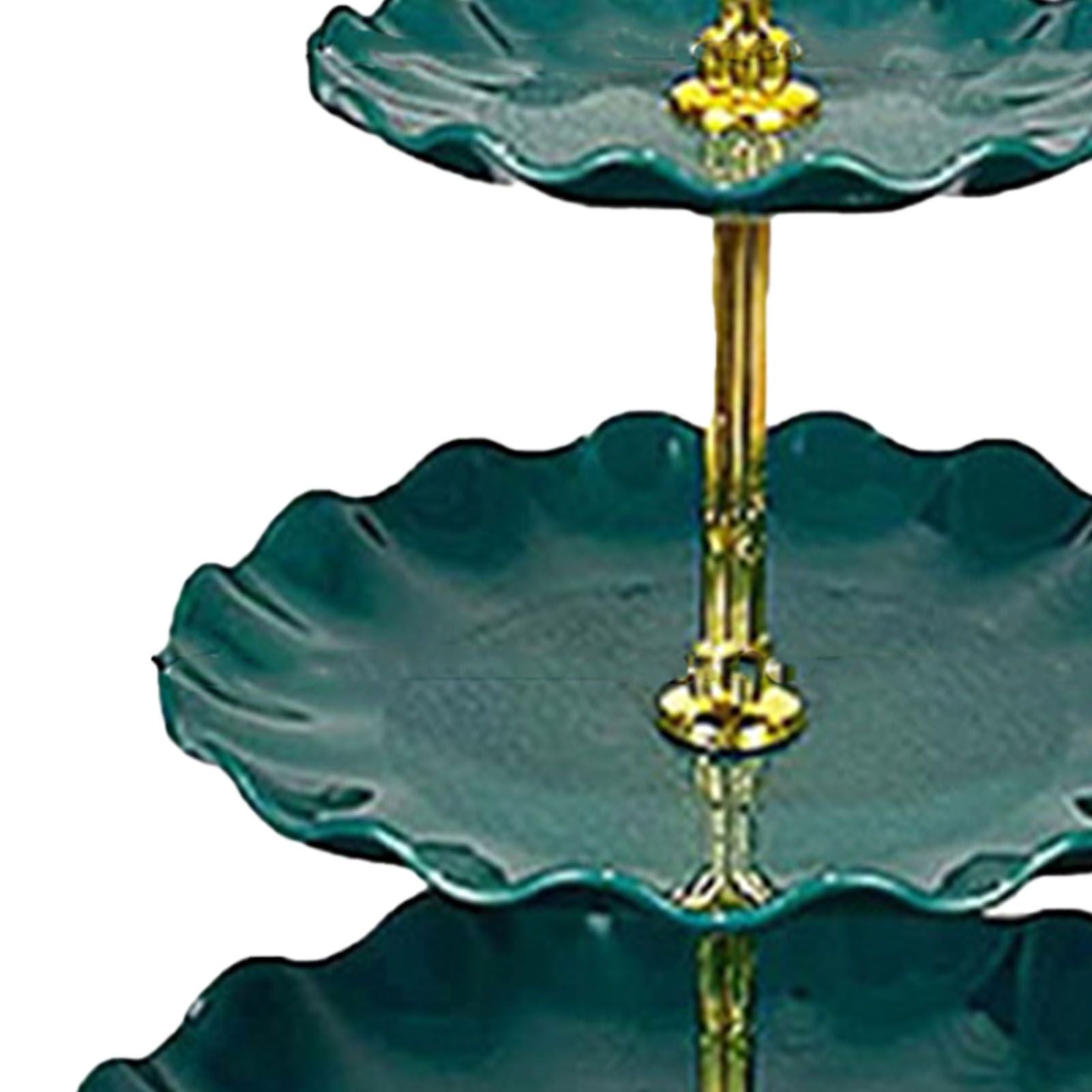 Nordic Style 3 Layer Fruit Plate Tray Plastic 3 Tier Cake Stand Holiday Party Dessert Tray Dark Green