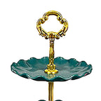 Nordic Style 3 Layer Fruit Plate Tray Plastic 3 Tier Cake Stand Holiday Party Dessert Tray Dark Green