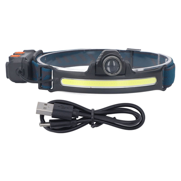 COB Flood Light Sensor Induction Headlamp Type C Charging Outdoor Fishing Work LED Head Lamp Light