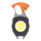 LED Keychain Flashlight Multifunctional Type C Mini Emergency Work Light Pocket Light with Bottle Opener Lighter