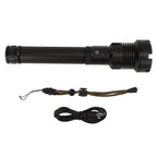 LED Flashlight with COB USB Charging Zoomable Telescopic Flashlight Red White Portable Light