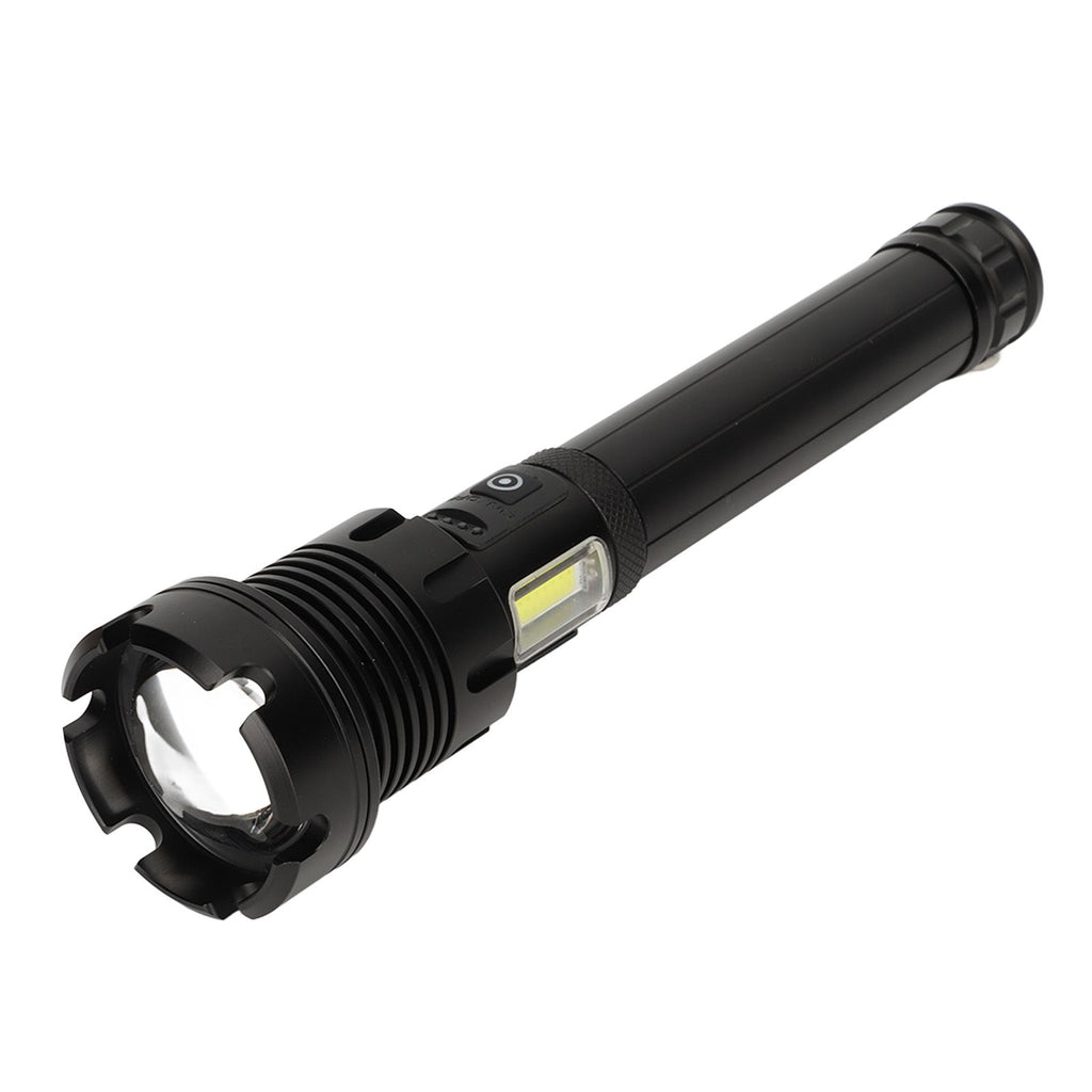 LED Flashlight with COB USB Charging Zoomable Telescopic Flashlight Red White Portable Light