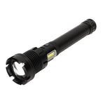 LED Flashlight with COB USB Charging Zoomable Telescopic Flashlight Red White Portable Light
