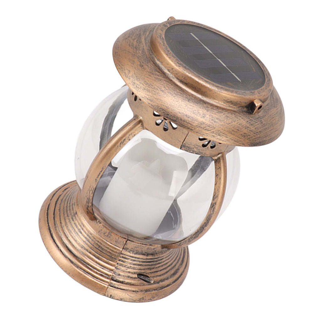 Brass Color Courtyard Solar Powered Hanging Lantern Light IP44 Waterproof Garden LED Lantern Lamp for Yard