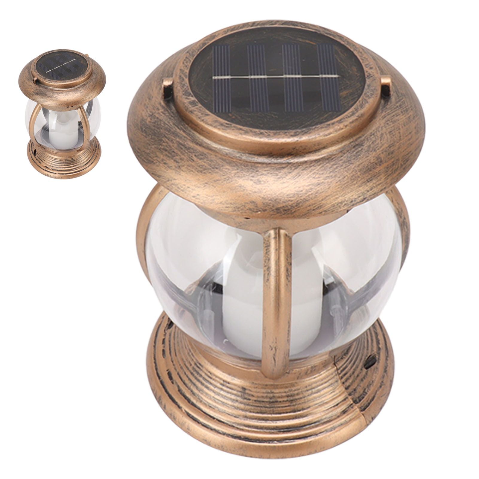 Brass Color Courtyard Solar Powered Hanging Lantern Light IP44 Waterproof Garden LED Lantern Lamp for Yard