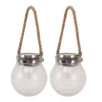 2Pcs Solar Glass Ball Waterproof Automatic LED Rotating Cracked Lantern Light for Lawn Terrace Outdoor