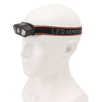 LED Headlamp White and Red Light High Bright Motion Sensing USB Rechargeable Headlamp Flashlight