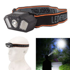 LED Headlamp White and Red Light High Bright Motion Sensing USB Rechargeable Headlamp Flashlight